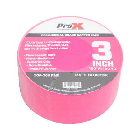 ProX 3 Inch 180FT 60YD Pink Commercial Grade Gaffer Tape AV Pros Choice Non-Residue