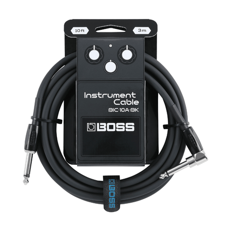 Boss Straight to Right Angle 10 foot Instrument Cable - Black