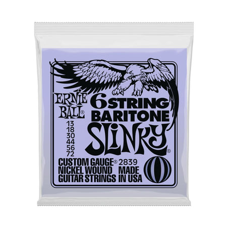 Ernie Ball 2839 Baritone Slinky Nickel Wound Electric Guitar Strings - .013-.072 6-string