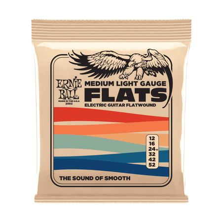 Ernie Ball Flatwound Electric Guitar Strings - .012-.052, Medium Light