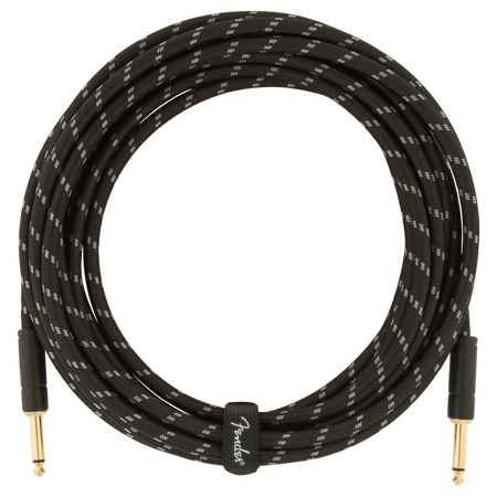 Fender Deluxe Series Instrument Cable, Straight/Straight, 18.6', Black Tweed