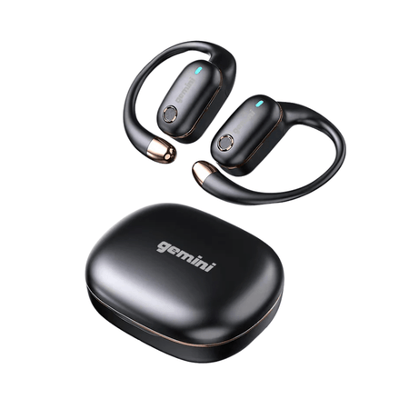 Gemini GEBX-200 Open-Ear Wireless Earbuds with Bluetooth 6.0 - Black & Gold