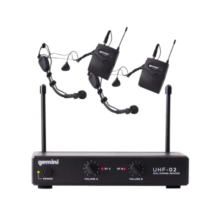 Gemini UHF-02HL 2-Channel Wireless Headset/Lavalier Combo System S12