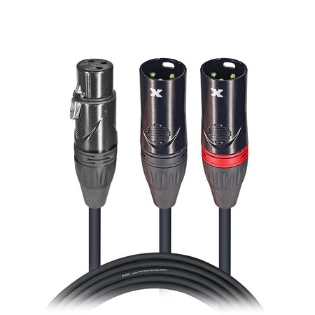 ProX XC-YXF25 25 FT Balanced XLR-F to Dual XLR-M High Performance Audio Y Cable