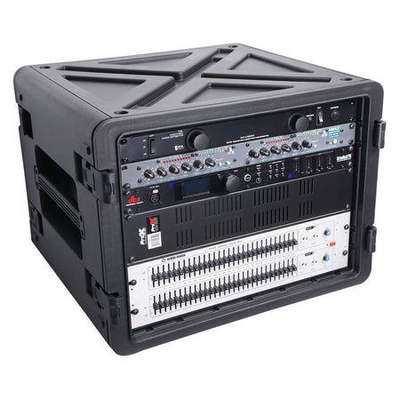ProX XM-8U UltronX Watertight 8U Rack Space Molded Plastic Case - 18" Depth Front Rail to Rail