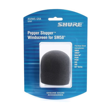 Shure A58WS Gray Windscreen for Ball Type Microphones (SM48, SM58, Beta 58A, or 565SD)