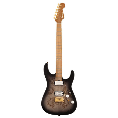 Charvel Pro-Mod DK24 HH 2PT CM Poplar Burl, Caramelized Maple Fingerboard, Transparent Black Burst