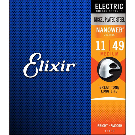 Elixir Strings 12102 Nanoweb Electric Guitar Strings - .011-.049 Medium