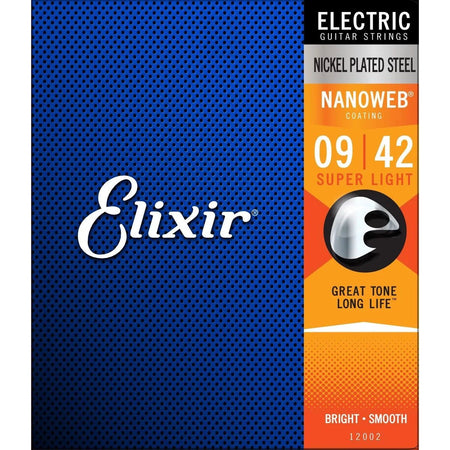 Elixir Strings Nanoweb Anti Rust .009-.042 Gauge Electric Guitar Strings
