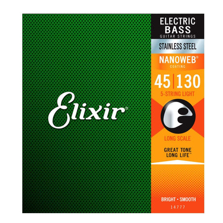 Elixir Strings Stainless Steel 5 Nanoweb .045-.130