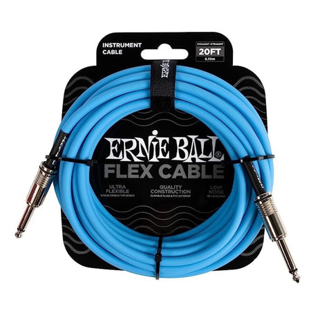 Ernie Ball Flex Instrument Cable Straight/Straight 20ft - Blue