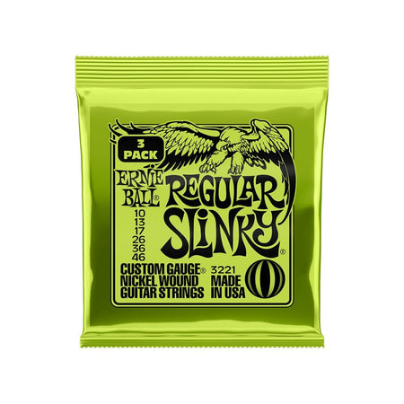 Ernie Ball Regular Slinky .010-.046 Nickel Wound Electric Guitar Strings 3-Pack
