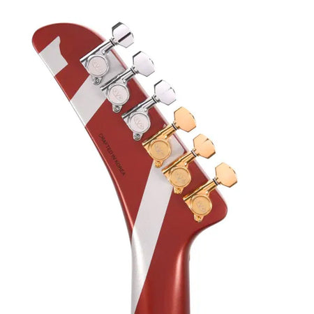 EVH Striped Series Shark - Burgundy with Silver Stripes