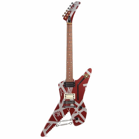 EVH Striped Series Shark - Burgundy with Silver Stripes