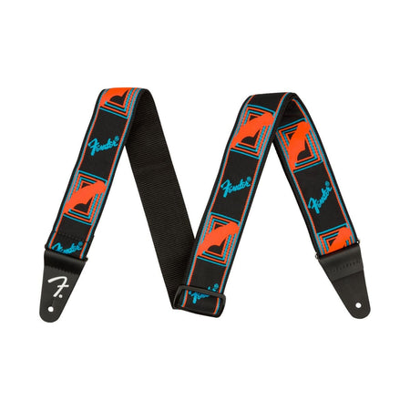 Fender Neon Monogram Guitar Strap - Blue/Orange