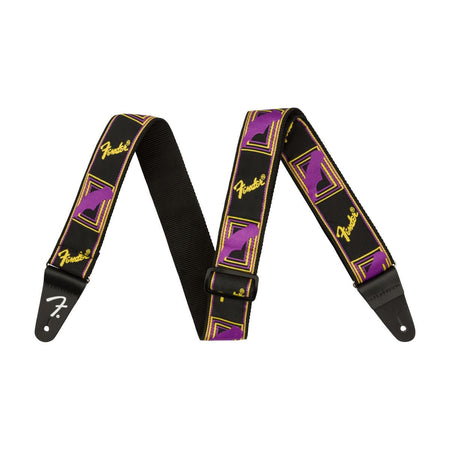 Fender Neon Monogram Guitar Strap - Purple/Yellow