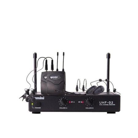 Gemini UHF-02HL 2-Channel Wireless Headset/Lavalier Combo System S34