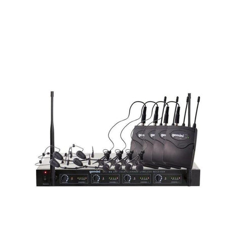 Gemini UHF-04HL 4-Channel Wireless Headset/Lavalier Combo System S1234