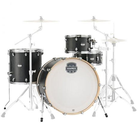 Mapex MARS 4-Piece Rock 24 Drum Set Shell Pack Dragonwood (24" Bass, 12/16" Toms, 14" Snare) with Hardware and Sabian SBR Cymbals (14HH/16CR/20RD)