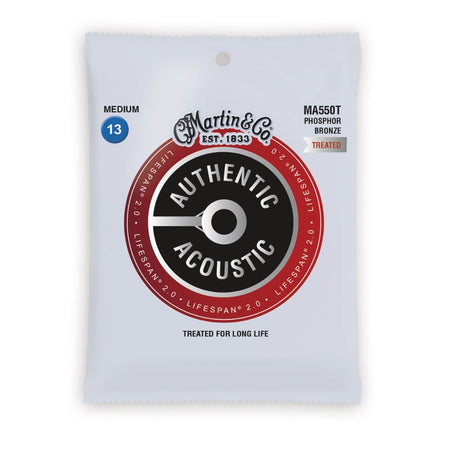 Martin Authentic Acoustic Lifespan 2.0 Treated Guitar Strings - 92/8 Phosphor Bronze Medium