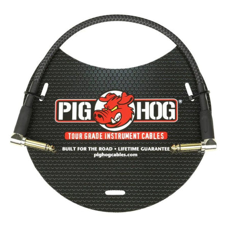 Pig Hog "Black woven" 1FT Right Angled Patch Cable