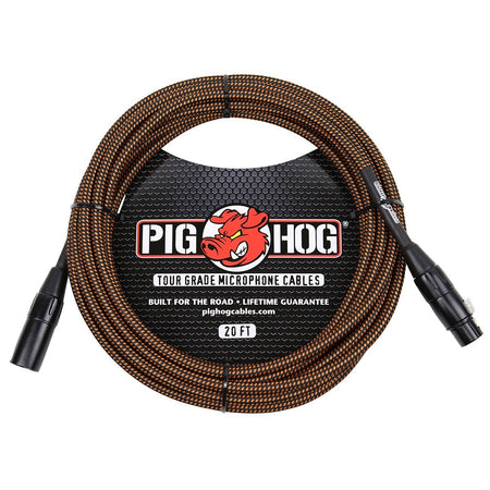 Pig Hog XLR Woven Mic Cable Orange - 20 Feet