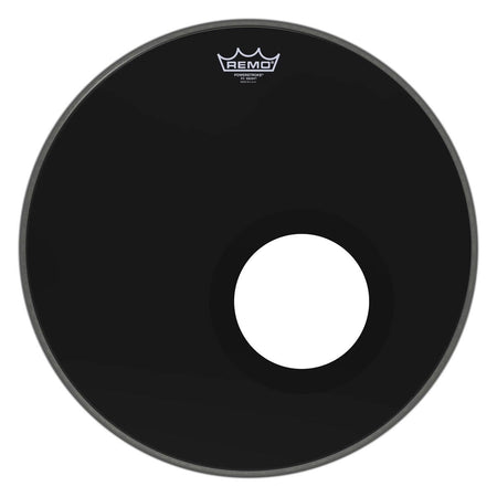Remo Powerstroke P3 Ebony Bass Drumhead with DynamO 5" Installed - 18 inch