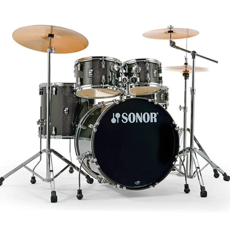 Sonor AQX Stage 5-piece Complete Drum Set - Black Midnight Sparkle