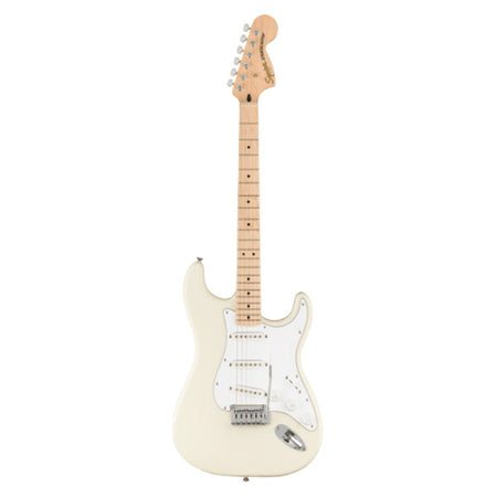 Squier Affinity Series Stratocaster, Maple Fingerboard, White Pickguard, Olympic White