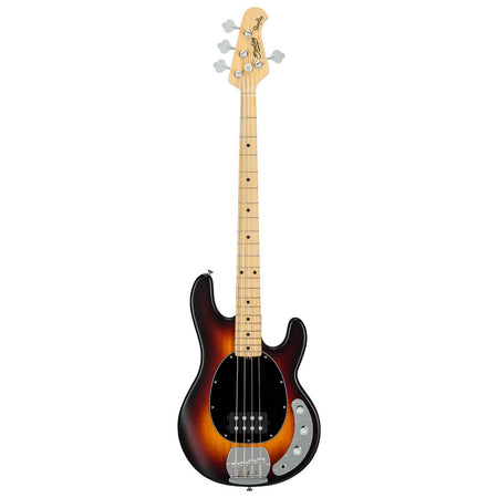 Sterling by Music Man StingRay Ray4 Maple Fingerboard Electric Bass Satin Vintage Sunburst Black Pickguard
