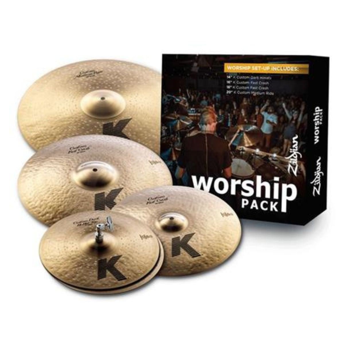 Zildjian K Custom 4-Piece Worship Cymbal Box Set (Hi-Hats, 2