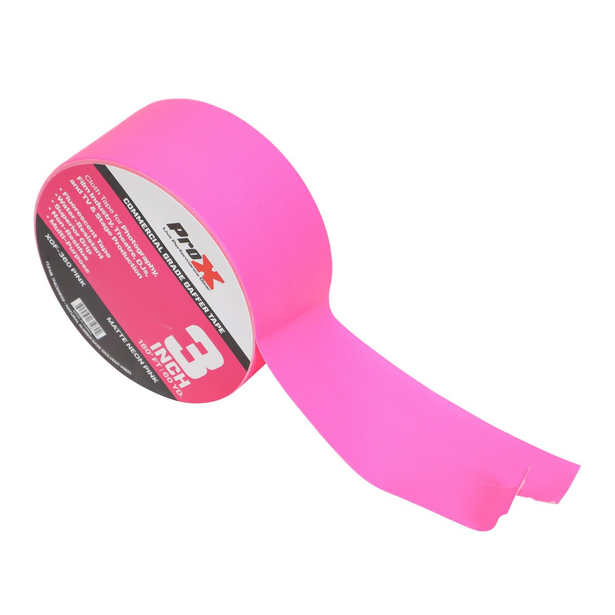 ProX 3 Inch 180FT 60YD Pink Commercial Grade Gaffer Tape AV Pros Choice Non-Residue