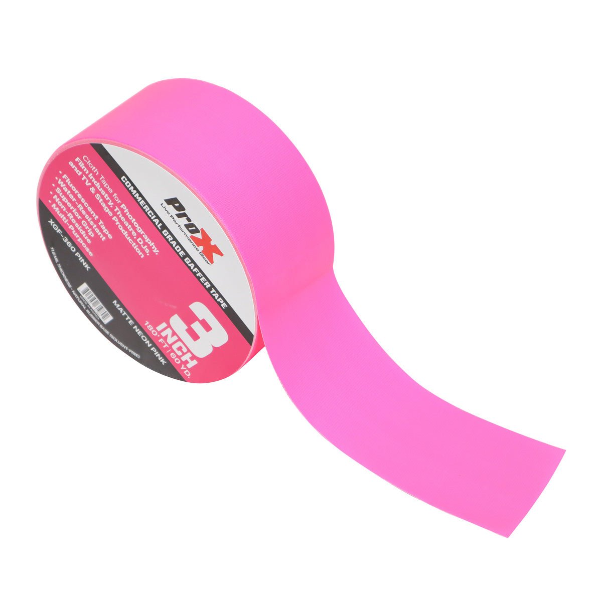 ProX 3 Inch 180FT 60YD Pink Commercial Grade Gaffer Tape AV Pros Choice Non-Residue