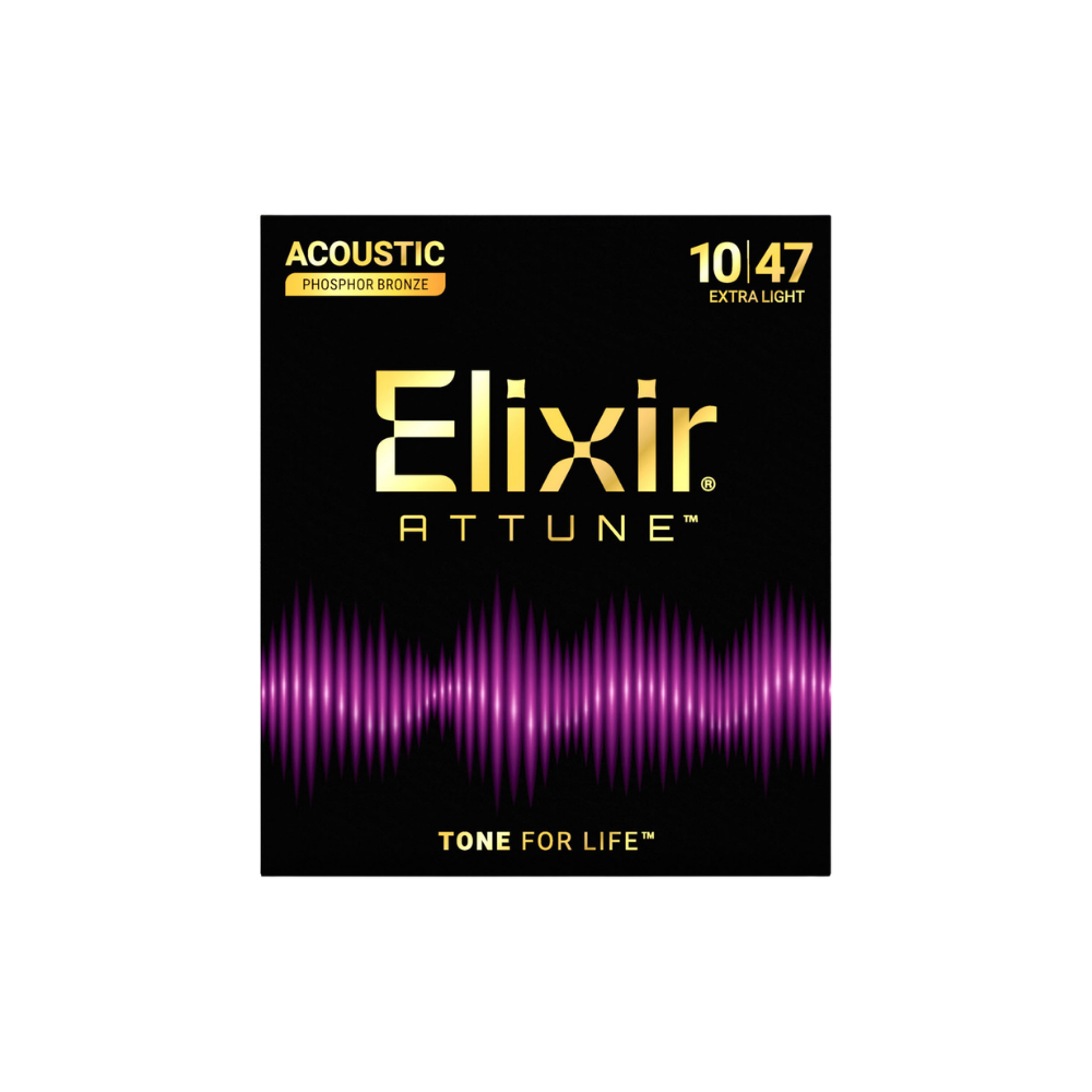 Elixir Strings Attune Phosphor Bronze Acoustic Guitar Strings - .010-.047 Extra Light