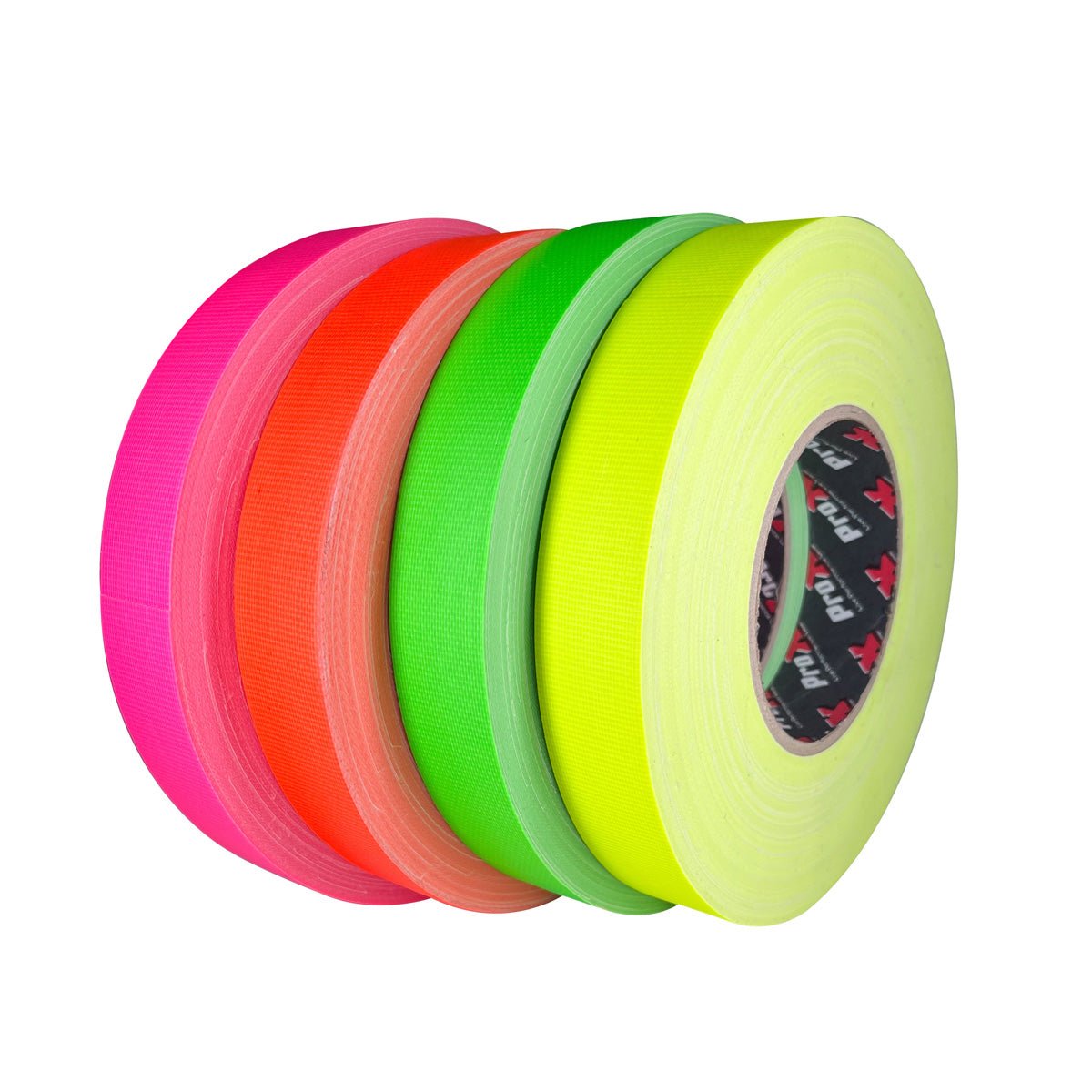 ProX 4-Pack 1 Inch 180FT 60YD Multi-Color Fluorescent Commercial Grade Gaffer Tape Pros Choice Non-Residue