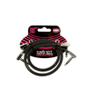 Ernie Ball Flat Ribbon Stereo Right Angle to Right Angle Patch Cable - 24-inch, Black (2-pack)