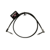 Ernie Ball Flat Ribbon Stereo Right Angle to Right Angle Patch Cable - 24-inch, Black
