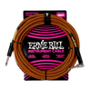 Ernie Ball Braided Right Angled Instrument Cable, 18ft - Pumpkin Pie