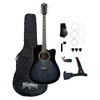 Washburn WA90CE Acoustic-Electric Dreadnought Guitar Pack - Transparent Black Burst