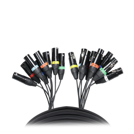 ProX 8FT 8-Channel XLR3F to XLR3M Balanced Snake Cable [XC-8XLR10]
