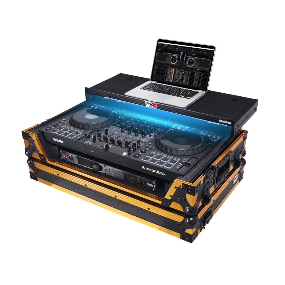 ProX XS-DDJFLX10WLT Flight Style Road Case for Pioneer DDJ-FLX10 or DDJ-GRV6 DJ Controller with Laptop Shelf
