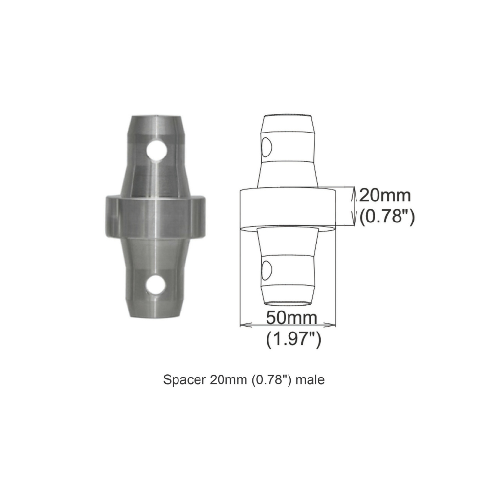 ProX XT-SPMM20 Spacer 20mm Male Coupler