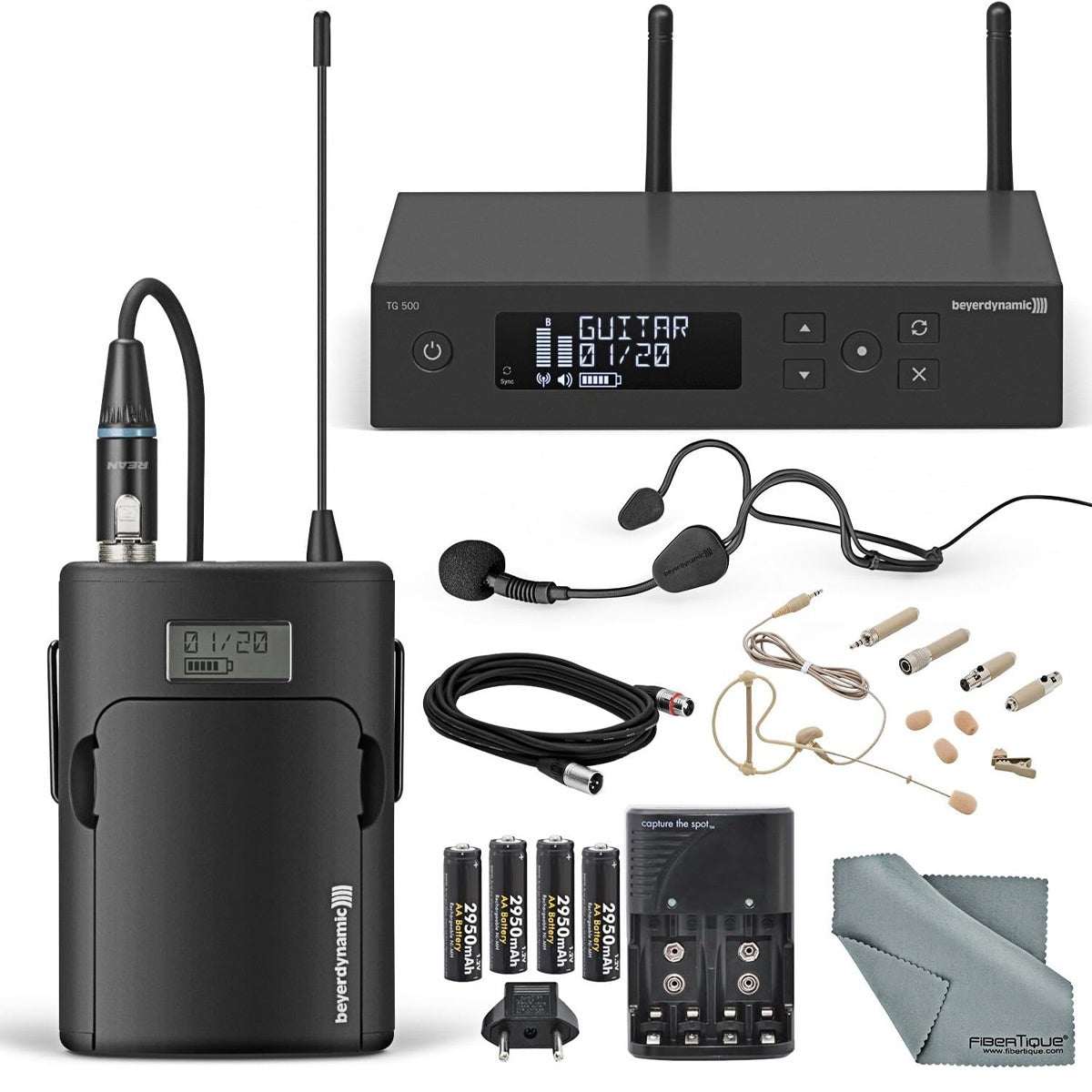 BeyerDynamic TG 534 Headworn Set with Neck Microphone & Transmitter+ Accessory Bundle with Miniature Condenser Microphone