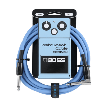 Boss Straight to Right Angle 10 foot Instrument Cable - Blue