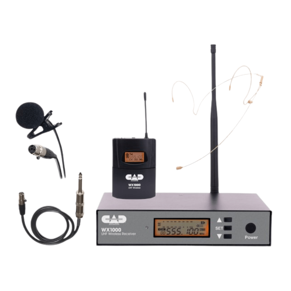 CAD WX1000BP Wireless Bodypack Microphone System with Lavalier, Headset, and Guitar Cable (510 to 570 MHz)