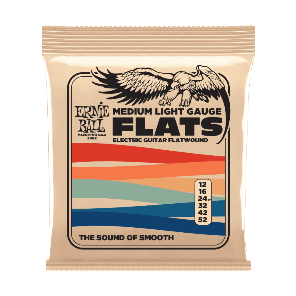 Ernie Ball Flatwound Electric Guitar Strings - .012-.052, Medium Light