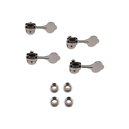 Fender Deluxe Bass Tuners with Fluted-Shafts, Set of 4 - Black Chrome