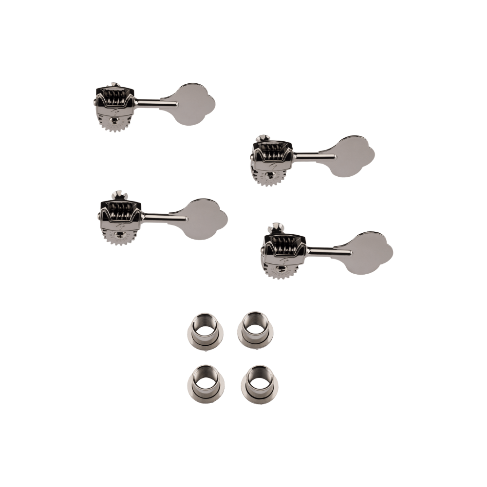 Fender Deluxe Bass Tuners with Fluted-Shafts, Set of 4 - Black Chrome