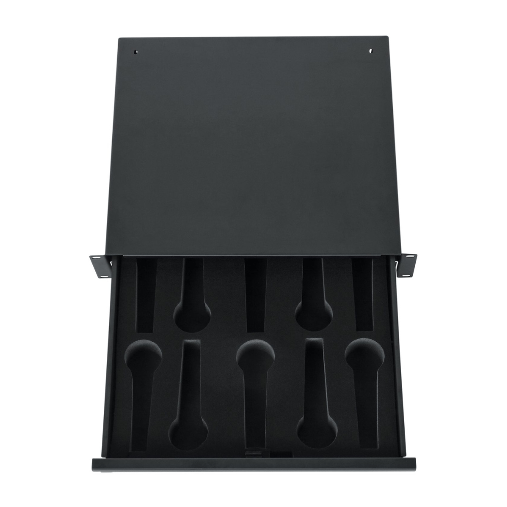 Gator GRW-DRWMIC10 2U Rack Drawer for Wired Microphones