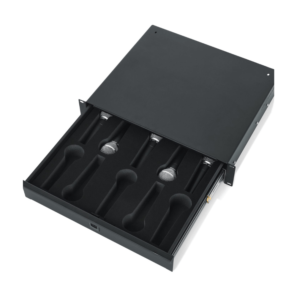 Gator GRW-DRWMIC10 2U Rack Drawer for Wired Microphones